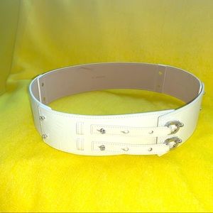 off White Leather Swarovski belt